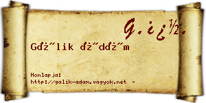 Gálik Ádám névjegykártya